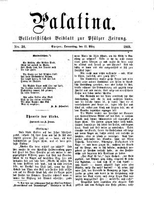Palatina (Pfälzer Zeitung) Donnerstag 11. März 1869