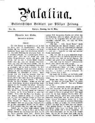 Palatina (Pfälzer Zeitung) Samstag 13. März 1869