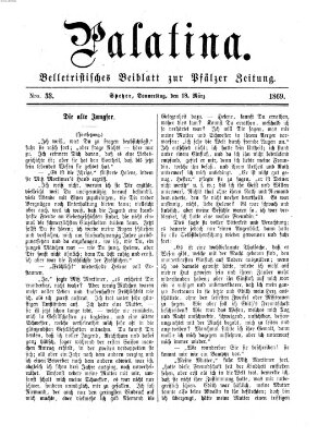 Palatina (Pfälzer Zeitung) Donnerstag 18. März 1869