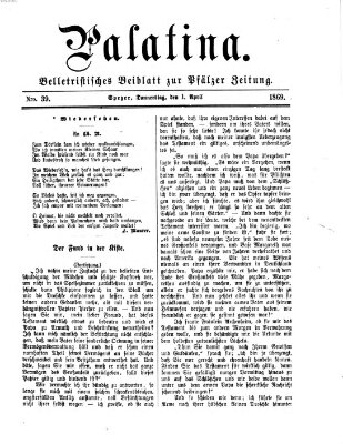 Palatina (Pfälzer Zeitung) Donnerstag 1. April 1869