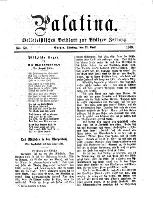 Palatina (Pfälzer Zeitung) Dienstag 27. April 1869