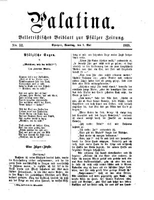 Palatina (Pfälzer Zeitung) Samstag 1. Mai 1869