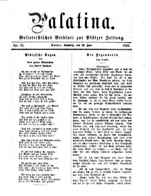 Palatina (Pfälzer Zeitung) Samstag 19. Juni 1869