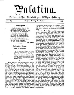 Palatina (Pfälzer Zeitung) Dienstag 29. Juni 1869