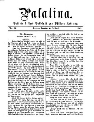 Palatina (Pfälzer Zeitung) Samstag 7. August 1869