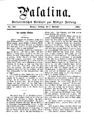 Palatina (Pfälzer Zeitung) Dienstag 7. September 1869