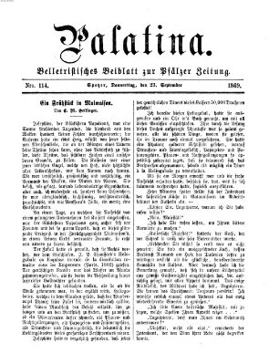 Palatina (Pfälzer Zeitung) Donnerstag 23. September 1869