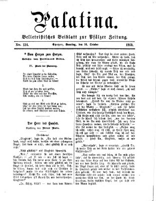 Palatina (Pfälzer Zeitung) Samstag 16. Oktober 1869