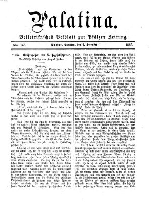 Palatina (Pfälzer Zeitung) Samstag 4. Dezember 1869