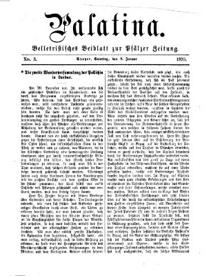 Palatina (Pfälzer Zeitung) Samstag 8. Januar 1870