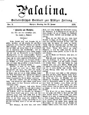 Palatina (Pfälzer Zeitung) Samstag 22. Januar 1870