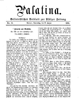 Palatina (Pfälzer Zeitung) Donnerstag 27. Januar 1870