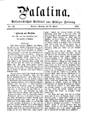 Palatina (Pfälzer Zeitung) Samstag 29. Januar 1870