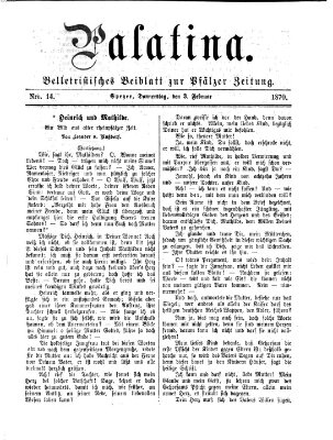 Palatina (Pfälzer Zeitung) Donnerstag 3. Februar 1870