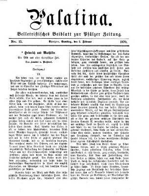 Palatina (Pfälzer Zeitung) Samstag 5. Februar 1870