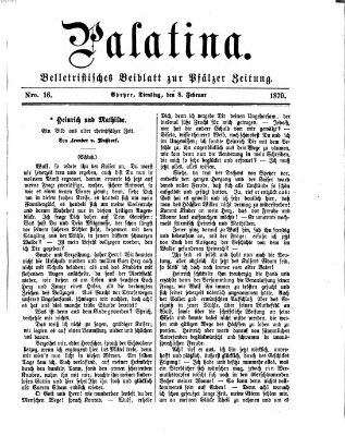 Palatina (Pfälzer Zeitung) Dienstag 8. Februar 1870