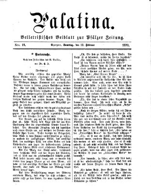 Palatina (Pfälzer Zeitung) Samstag 12. Februar 1870