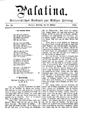 Palatina (Pfälzer Zeitung) Samstag 19. Februar 1870