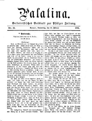 Palatina (Pfälzer Zeitung) Donnerstag 24. Februar 1870