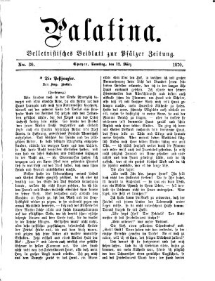 Palatina (Pfälzer Zeitung) Samstag 12. März 1870