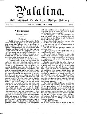 Palatina (Pfälzer Zeitung) Samstag 19. März 1870