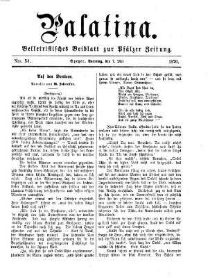 Palatina (Pfälzer Zeitung) Samstag 7. Mai 1870