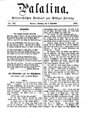 Palatina (Pfälzer Zeitung) Samstag 3. September 1870