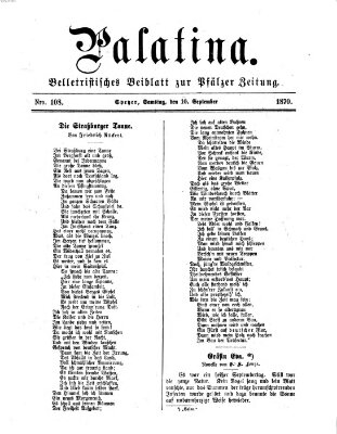 Palatina (Pfälzer Zeitung) Samstag 10. September 1870