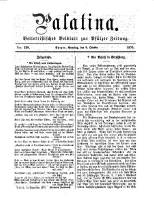 Palatina (Pfälzer Zeitung) Samstag 8. Oktober 1870