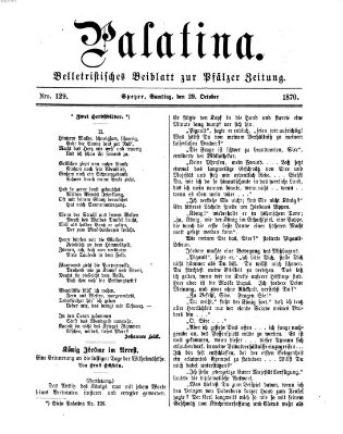 Palatina (Pfälzer Zeitung) Samstag 29. Oktober 1870