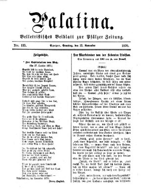 Palatina (Pfälzer Zeitung) Samstag 12. November 1870