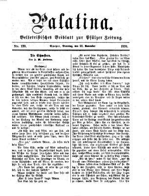 Palatina (Pfälzer Zeitung) Dienstag 22. November 1870