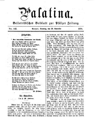 Palatina (Pfälzer Zeitung) Dienstag 29. November 1870