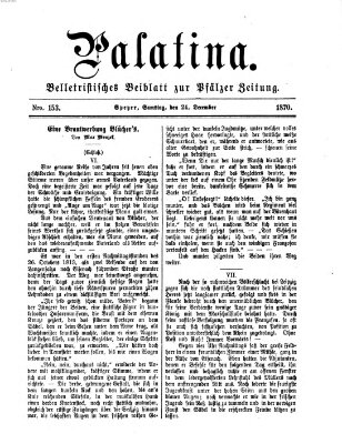 Palatina (Pfälzer Zeitung) Samstag 24. Dezember 1870