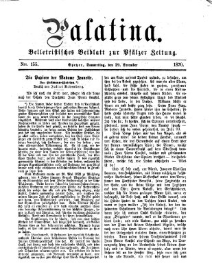 Palatina (Pfälzer Zeitung) Donnerstag 29. Dezember 1870