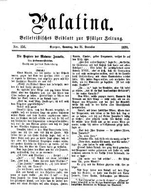 Palatina (Pfälzer Zeitung) Samstag 31. Dezember 1870