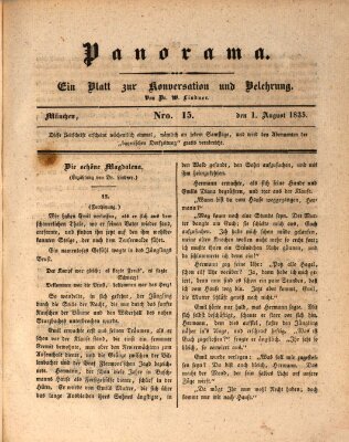 Panorama Samstag 1. August 1835