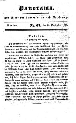 Panorama Samstag 10. September 1836