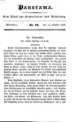 Panorama Samstag 15. Oktober 1836