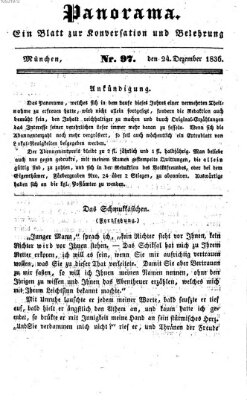 Panorama Samstag 24. Dezember 1836