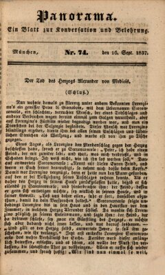 Panorama Samstag 16. September 1837