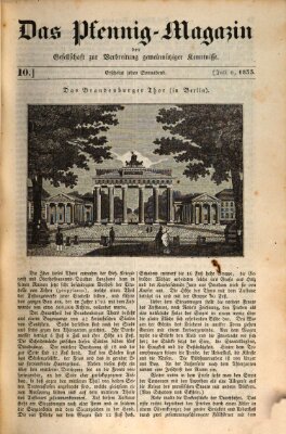 Das Pfennig-Magazin für Verbreitung gemeinnütziger Kenntnisse Samstag 6. Juli 1833