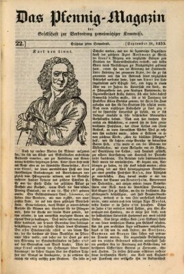 Das Pfennig-Magazin für Verbreitung gemeinnütziger Kenntnisse Samstag 28. September 1833