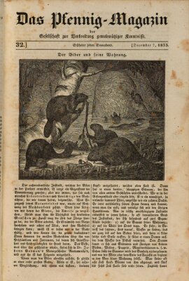 Das Pfennig-Magazin für Verbreitung gemeinnütziger Kenntnisse Samstag 7. Dezember 1833