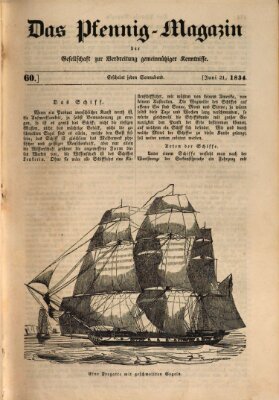 Das Pfennig-Magazin für Verbreitung gemeinnütziger Kenntnisse Samstag 21. Juni 1834