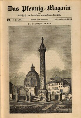 Das Pfennig-Magazin für Verbreitung gemeinnütziger Kenntnisse Samstag 13. September 1834