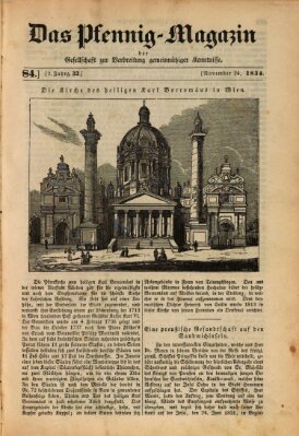 Das Pfennig-Magazin für Verbreitung gemeinnütziger Kenntnisse Montag 24. November 1834