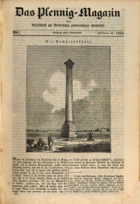 Das Pfennig-Magazin für Verbreitung gemeinnütziger Kenntnisse Samstag 14. Februar 1835