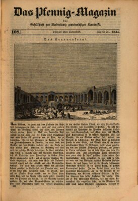 Das Pfennig-Magazin für Verbreitung gemeinnütziger Kenntnisse Samstag 25. April 1835