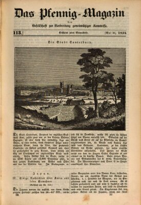 Das Pfennig-Magazin für Verbreitung gemeinnütziger Kenntnisse Samstag 30. Mai 1835